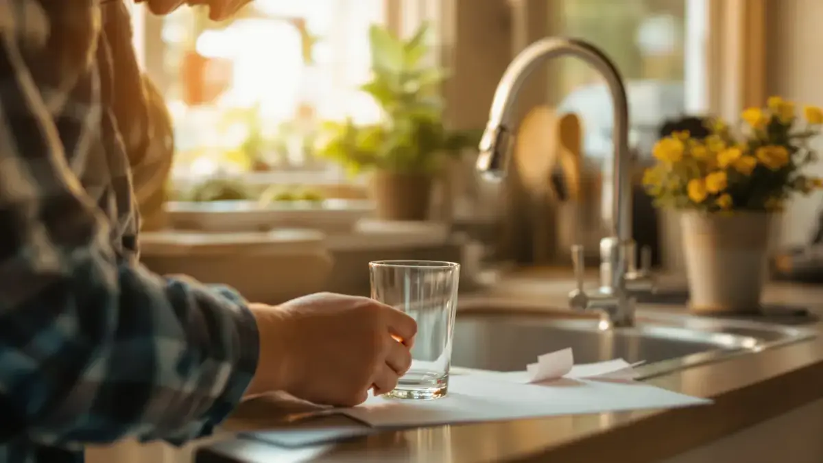 Zet altijd een glas en een vel papier in de gootsteen voordat u op vakantie gaat.