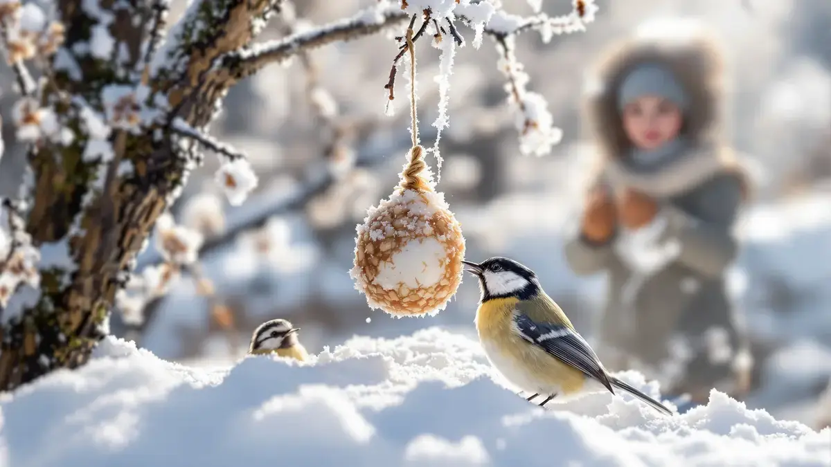 Bij temperaturen onder nul eten mezen tot 50% meer vetbollen.